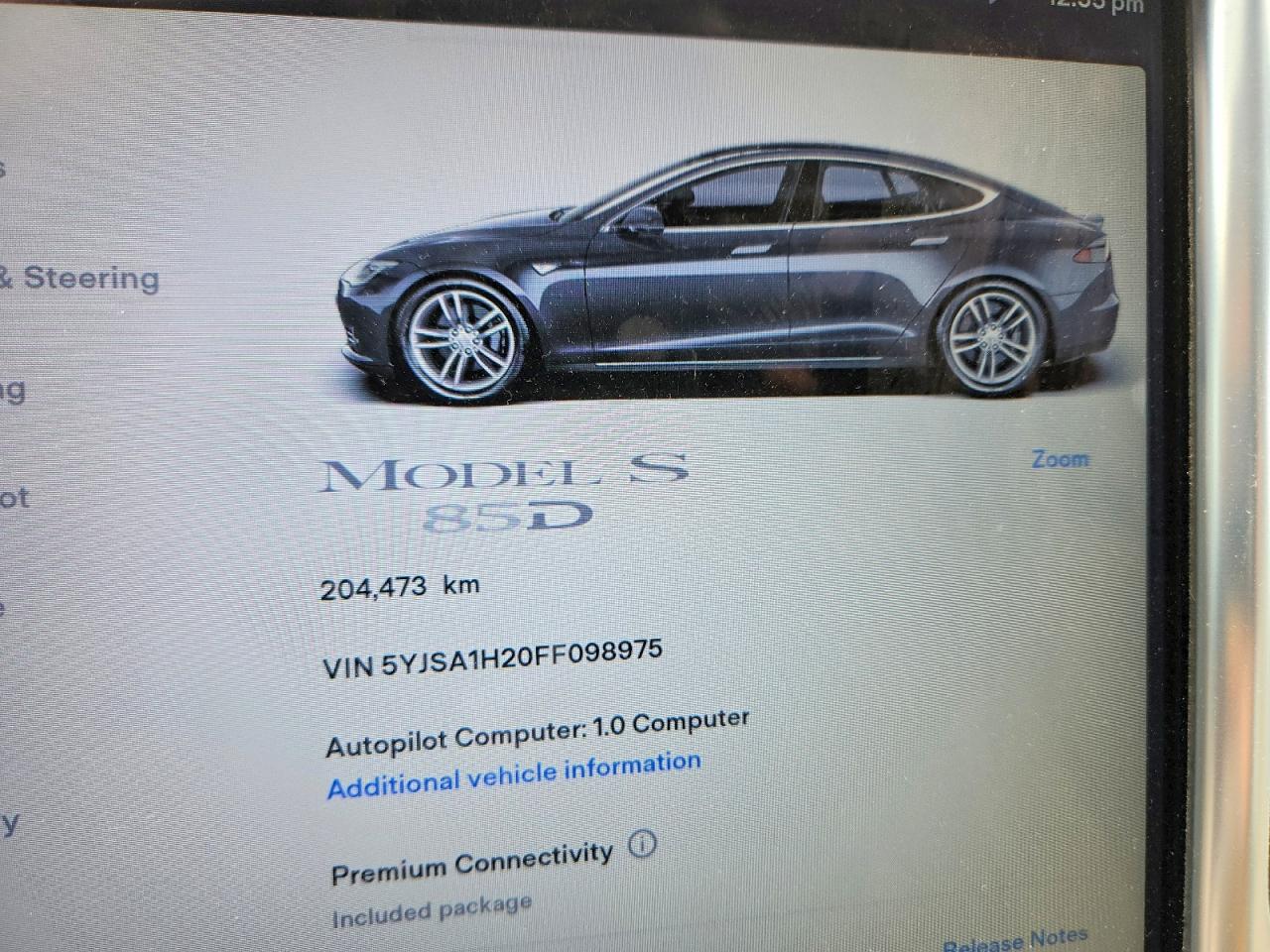 5YJSA1H20FF098975 · 2015 TESLA MODEL S · 9/12