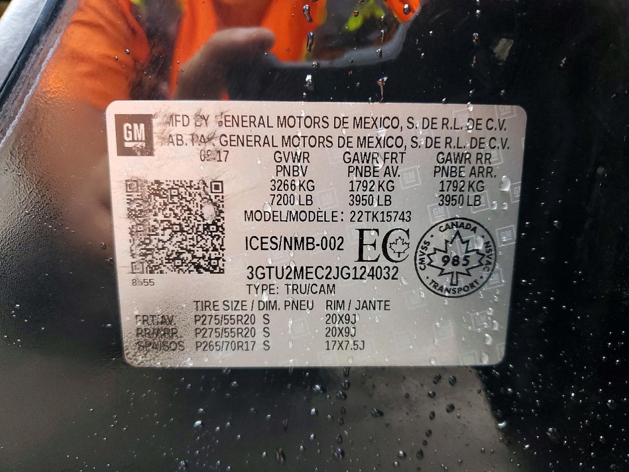 3GTU2MEC2JG124032 · 2018 GMC SIERRA · 12/12