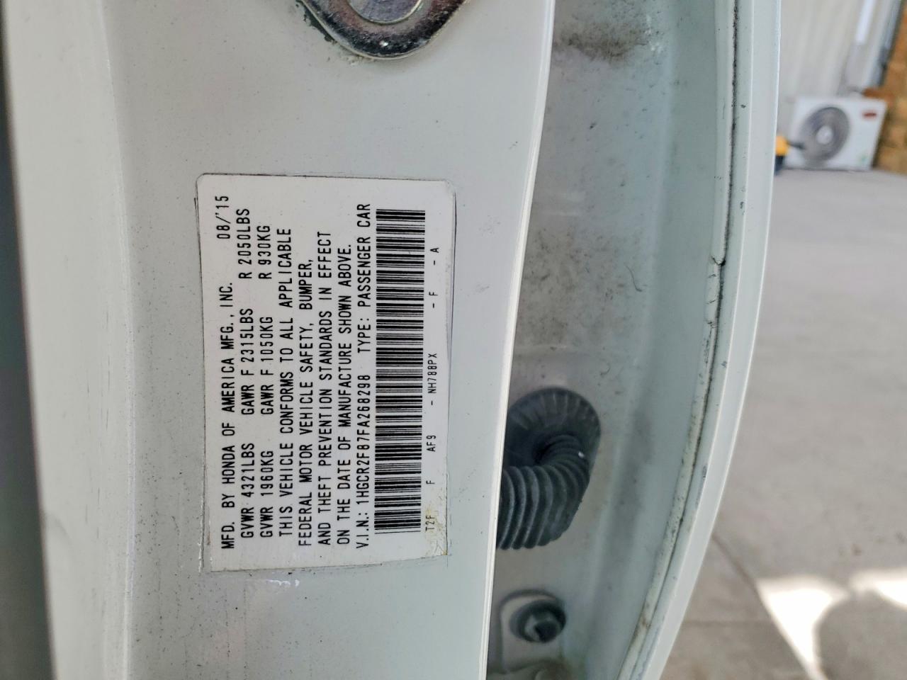 1HGCR2F87FA268298 · 2015 HONDA ACCORD · 12/12