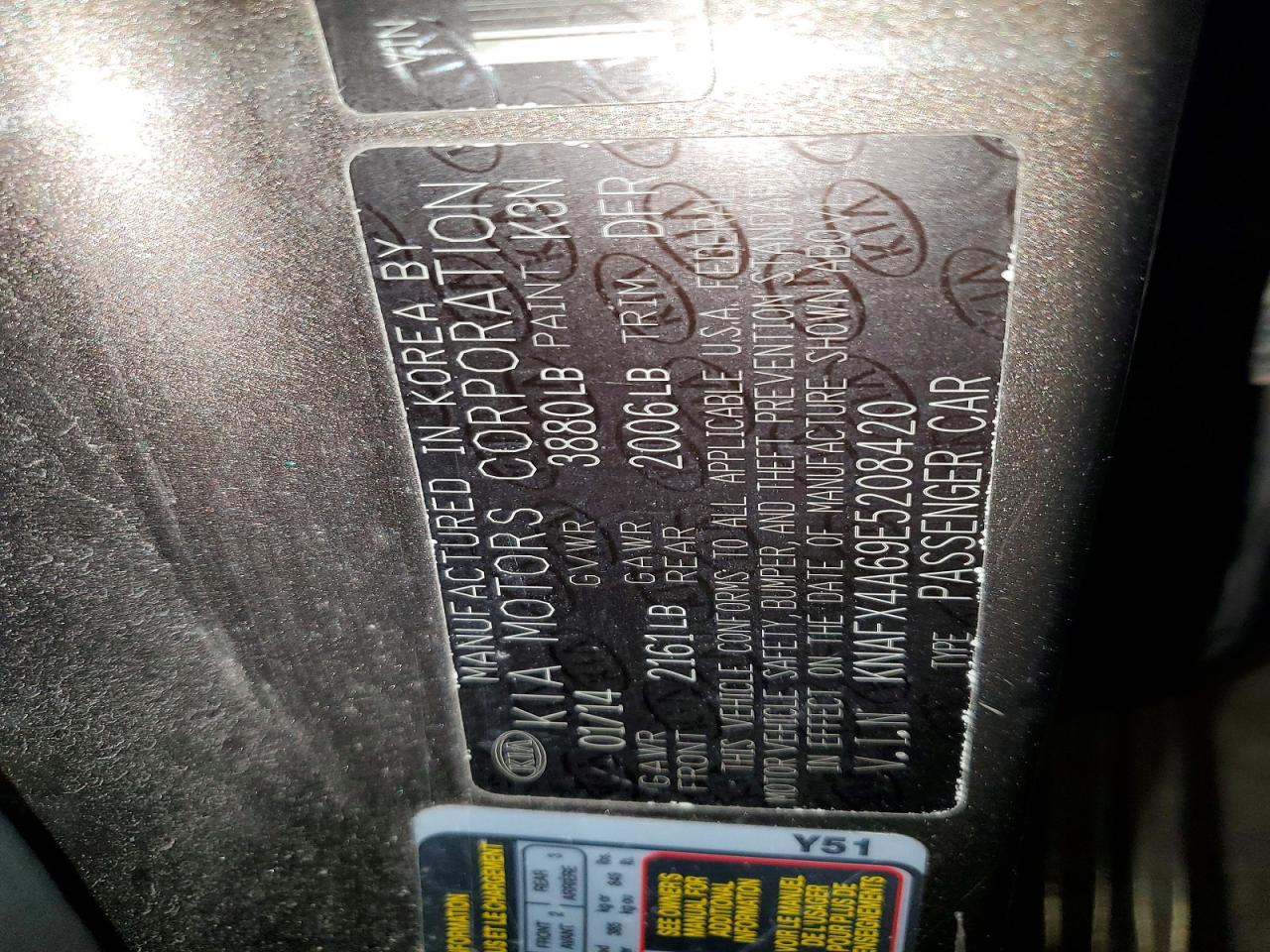 KNAFX4A69E5208420 · 2014 KIA FORTE · 12/12