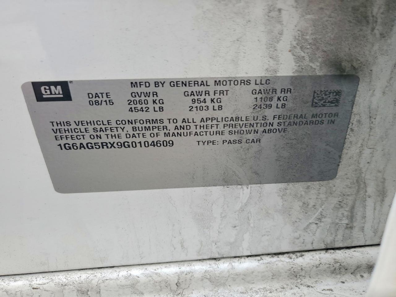 1G6AG5RX9G0104609 · 2016 CADILLAC ATS · 12/12