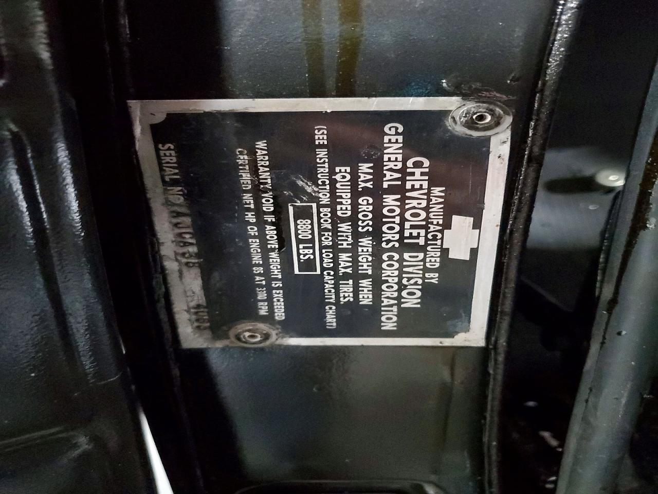 1JCA384063 · 1951 CHEVROLET 3600 · 12/12