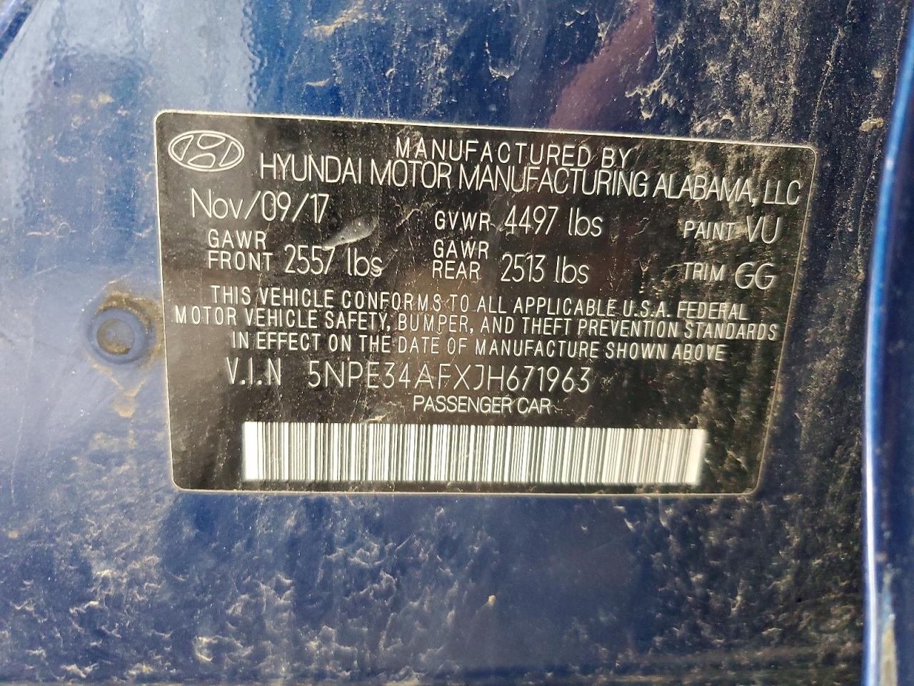 5NPE34AFXJH671963 · 2018 HYUNDAI SONATA · 12/12
