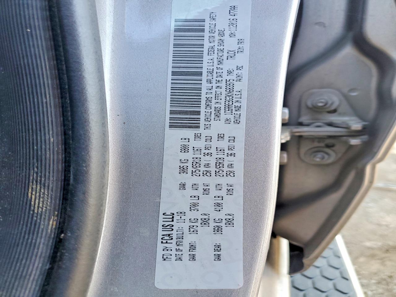 1C6RREBG3KN683975 · 2019 RAM 1500 · 12/12