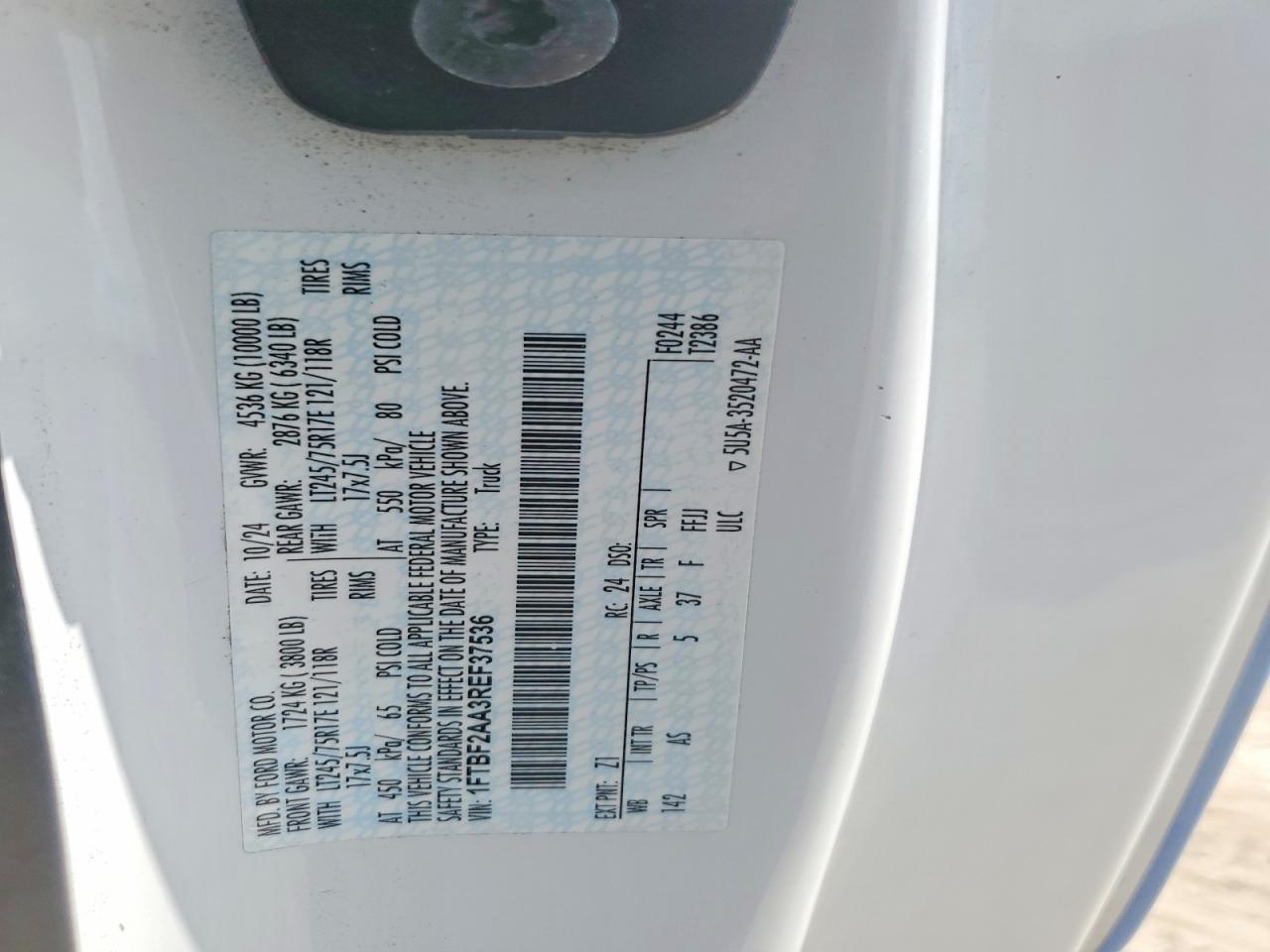 1FTBF2AA3REF37536 · 2024 FORD F250 · 12/12