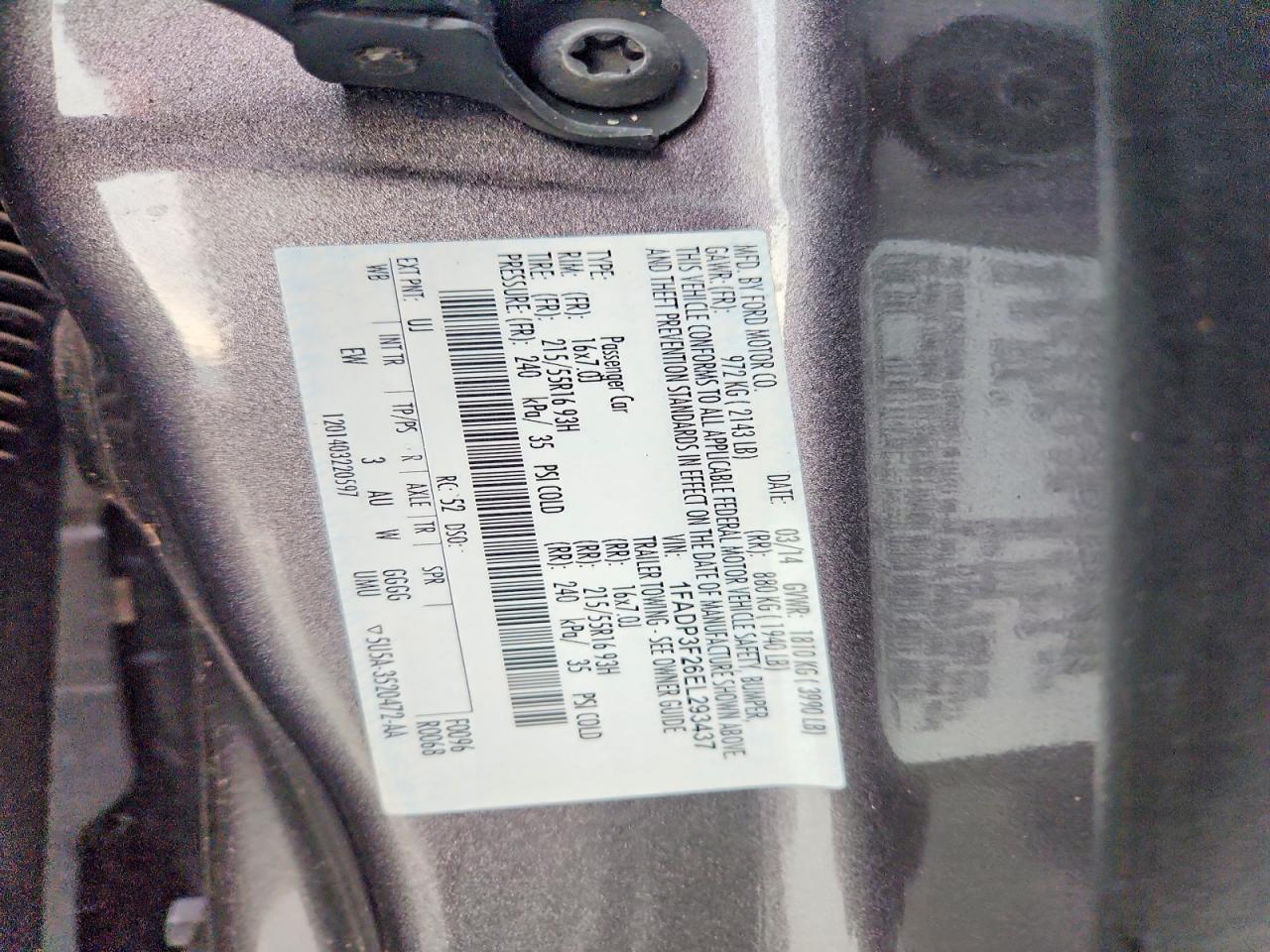 1FADP3F26EL293437 · 2014 FORD FOCUS · 12/12