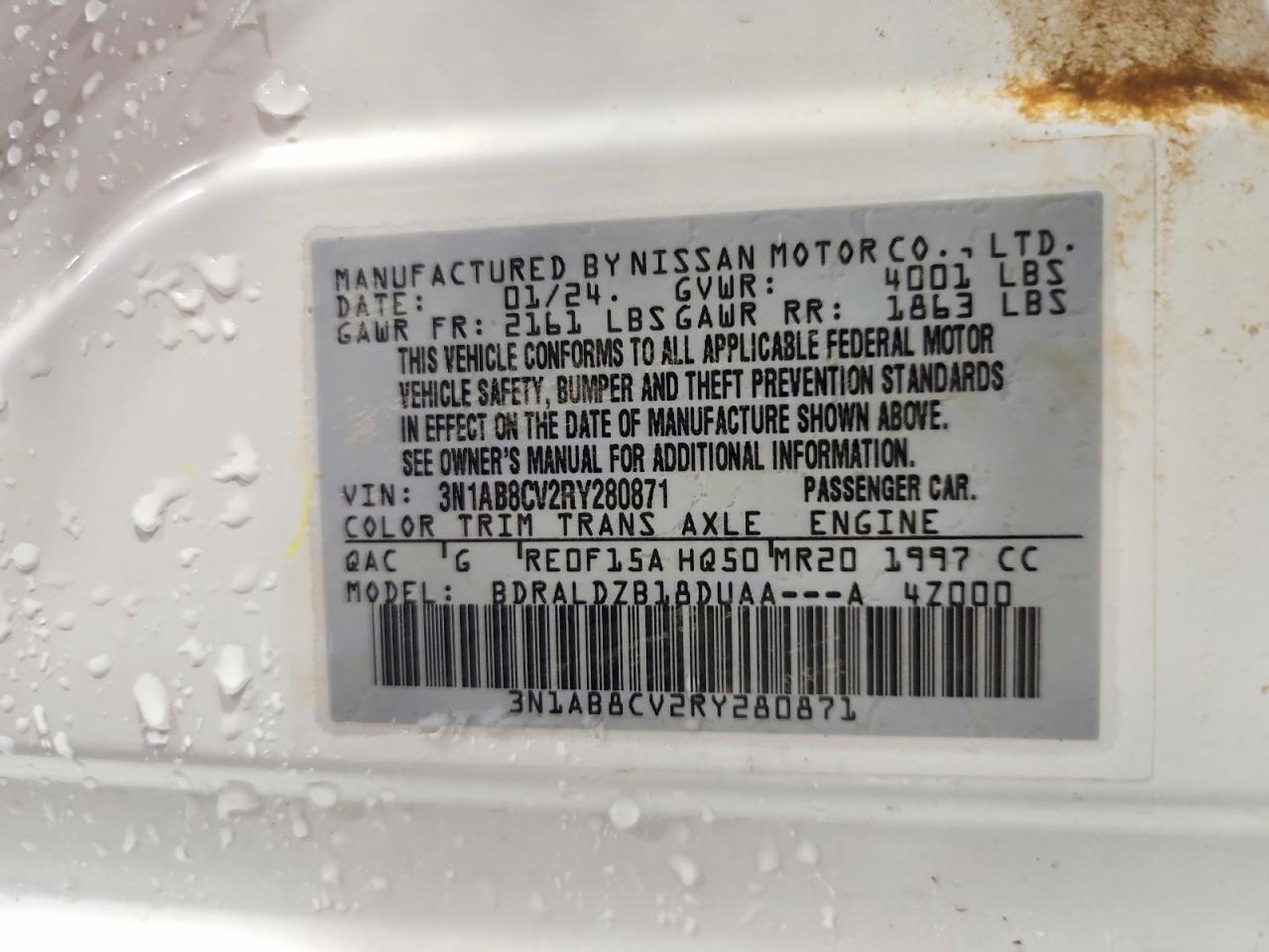 3N1AB8CV2RY280871 · 2024 NISSAN SENTRA · 12/12