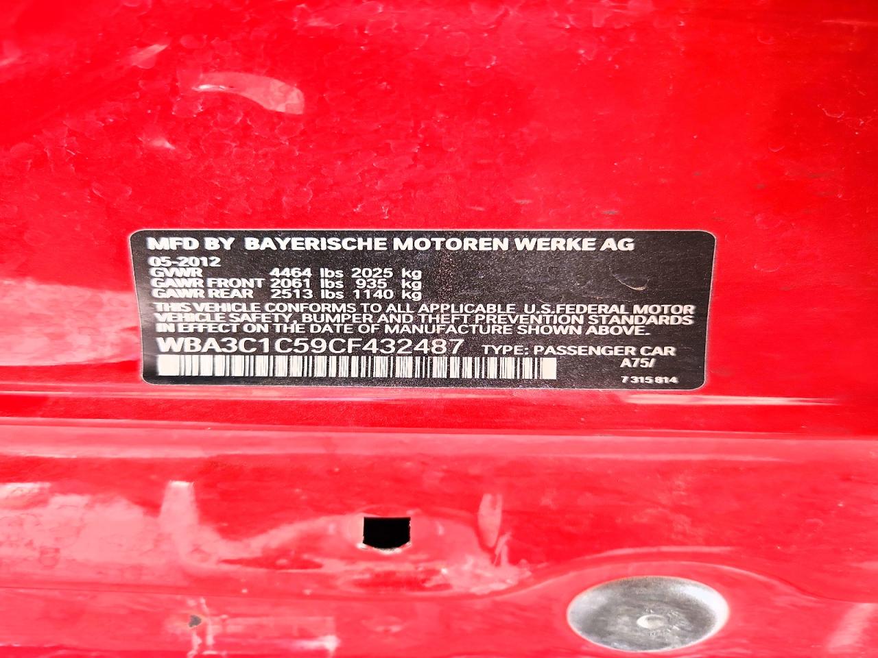 WBA3C1C59CF432487 · 2012 BMW 328 · 12/12