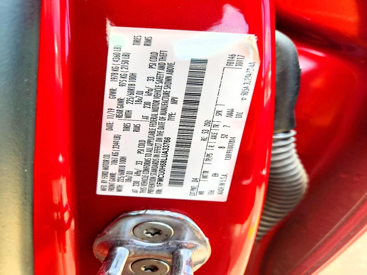 1FMCU0H68LUA33766 · 2020 FORD ESCAPE · 12/12