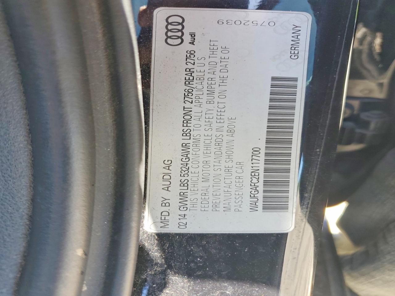 WAUFGAFC2EN117700 · 2014 AUDI A6 · 12/12