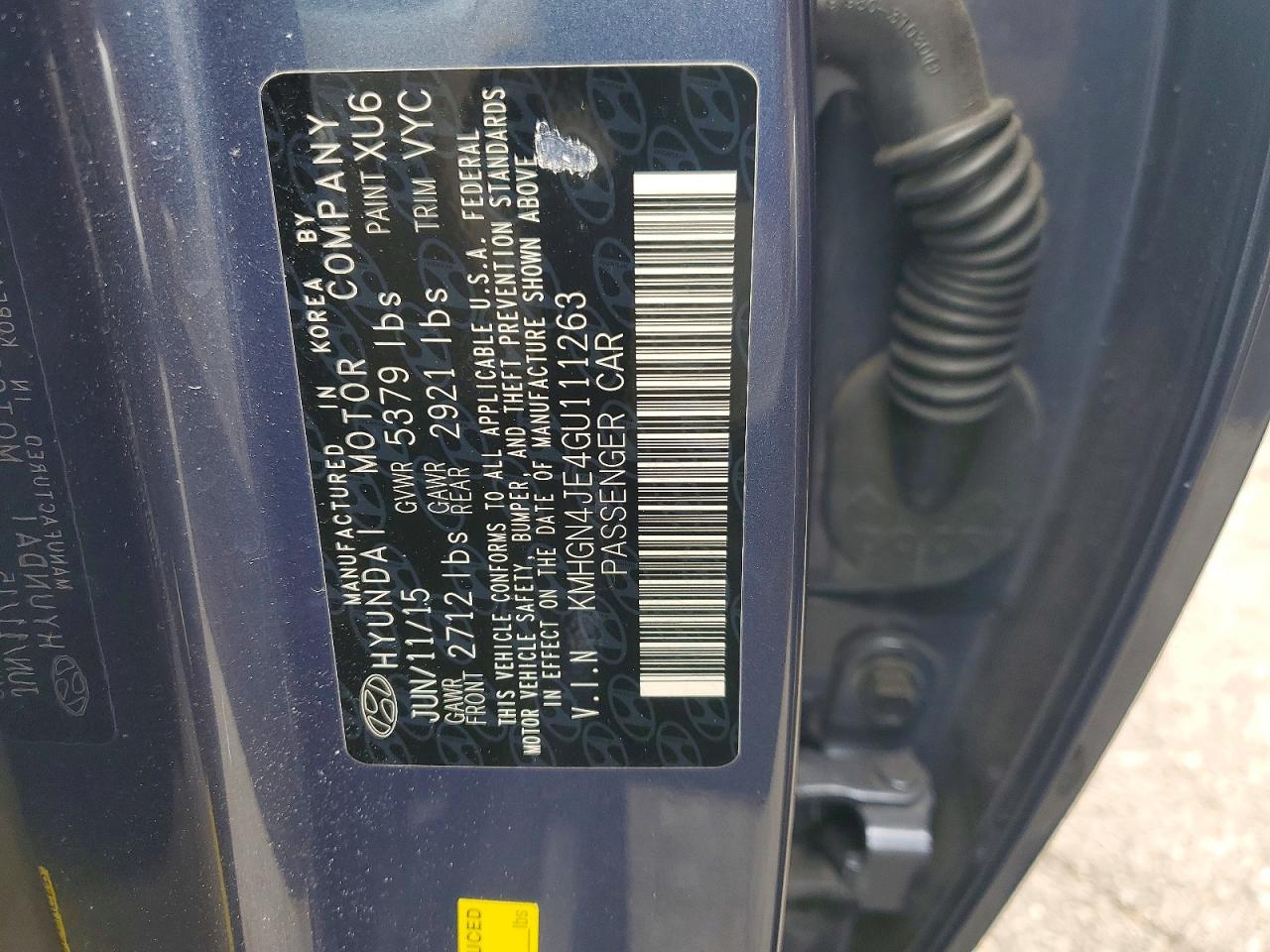 KMHGN4JE4GU111263 · 2016 HYUNDAI GENESIS · 12/12