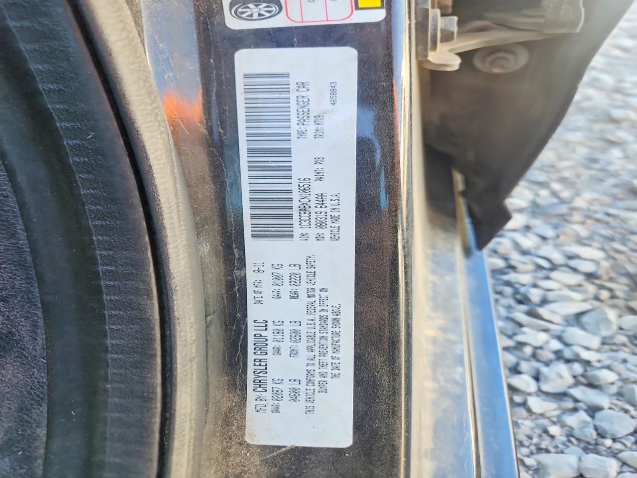 1C3CCBABXCN106516 · 2012 CHRYSLER 200 · 12/12