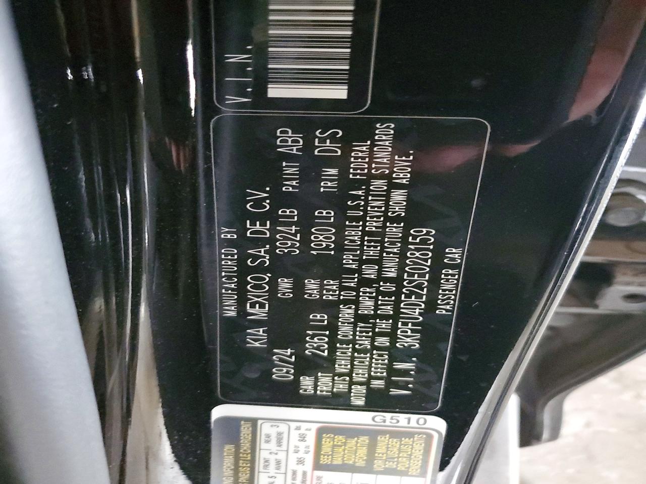 3KPFU4DE2SE028159 · 2025 KIA K4 · 12/12