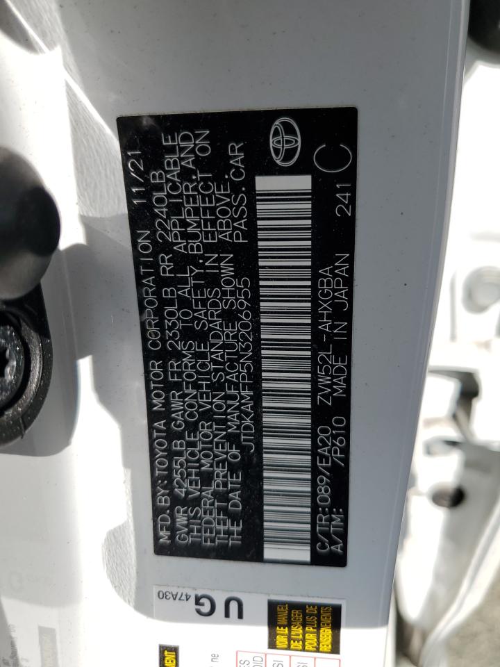 JTDKAMFP5N3206955 · 2022 TOYOTA PRIUS PRIME LE · 12/12