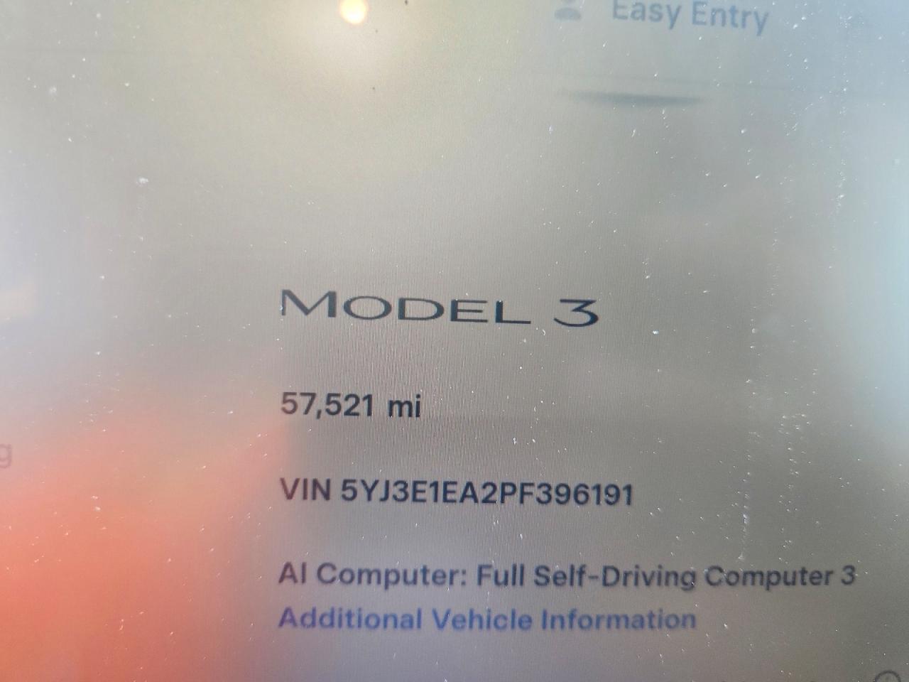 5YJ3E1EA2PF396191 · 2023 TESLA MODEL 3 · 9/12