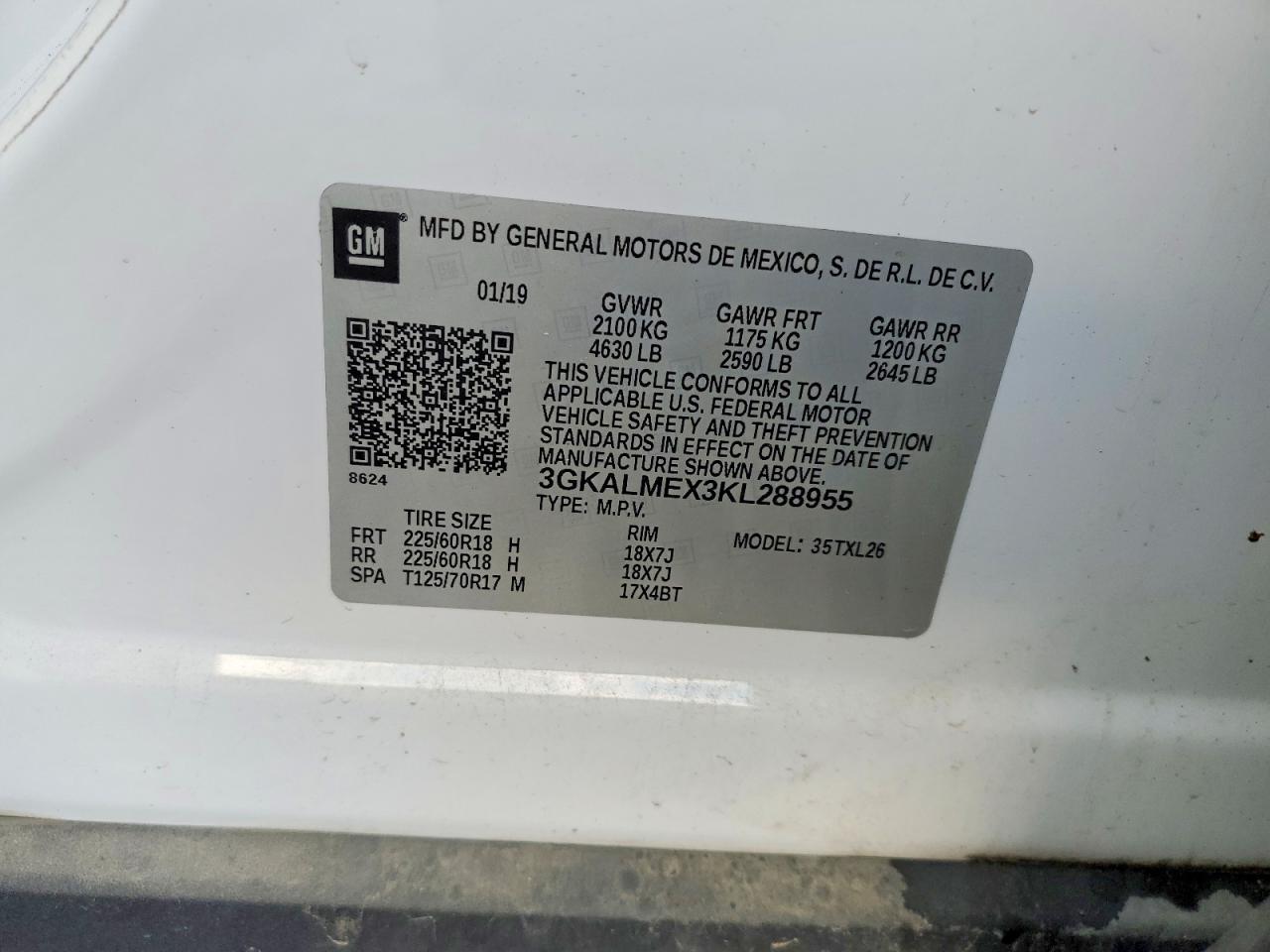 3GKALMEX3KL288955 · 2019 GMC TERRAIN · 12/12