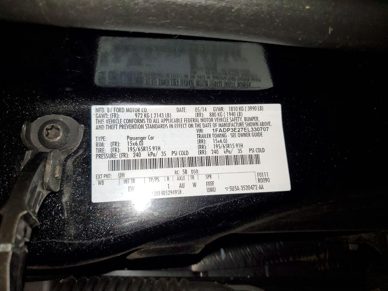 1FADP3E27EL330707 · 2014 FORD FOCUS · 12/12