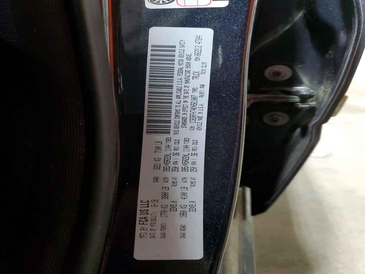 1C6SRFHT4KN561007 · 2019 RAM 1500 · 12/12