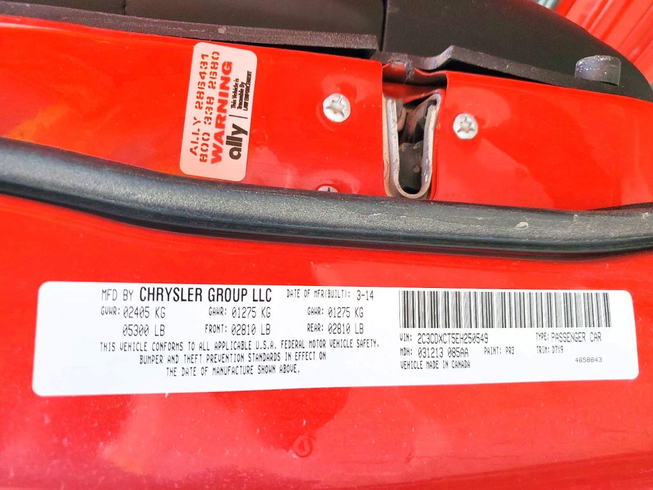 2C3CDXCT5EH250549 · 2014 DODGE CHARGER · 12/12