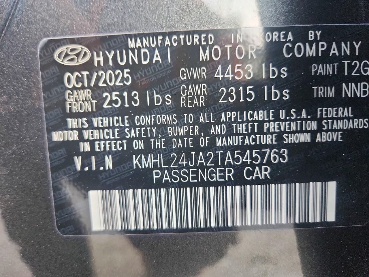 KMHL24JA2TA545763 · 2026 HYUNDAI SONATA · 12/12
