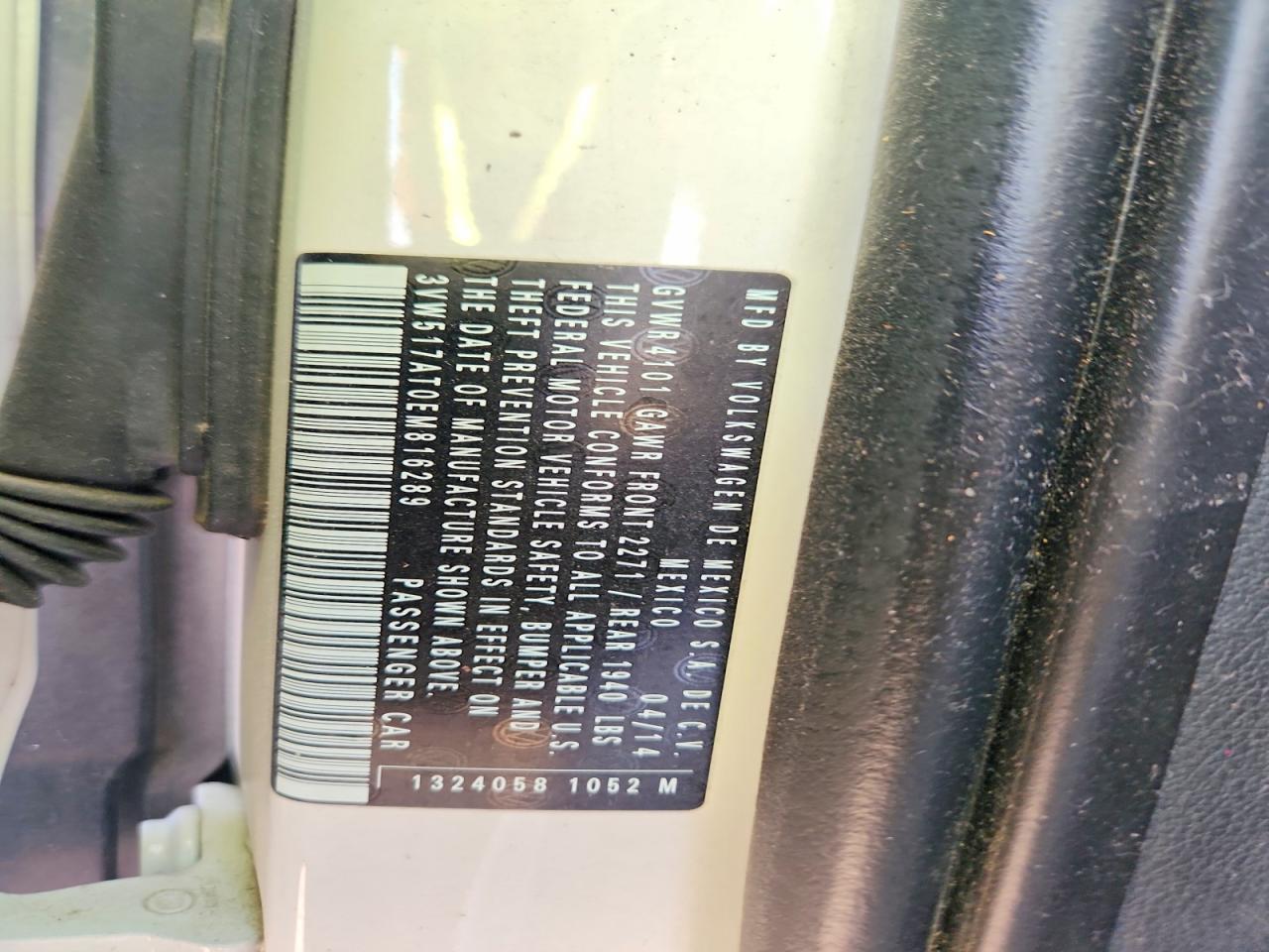 3VW517AT0EM816289 · 2014 VOLKSWAGEN BEETLE · 12/12