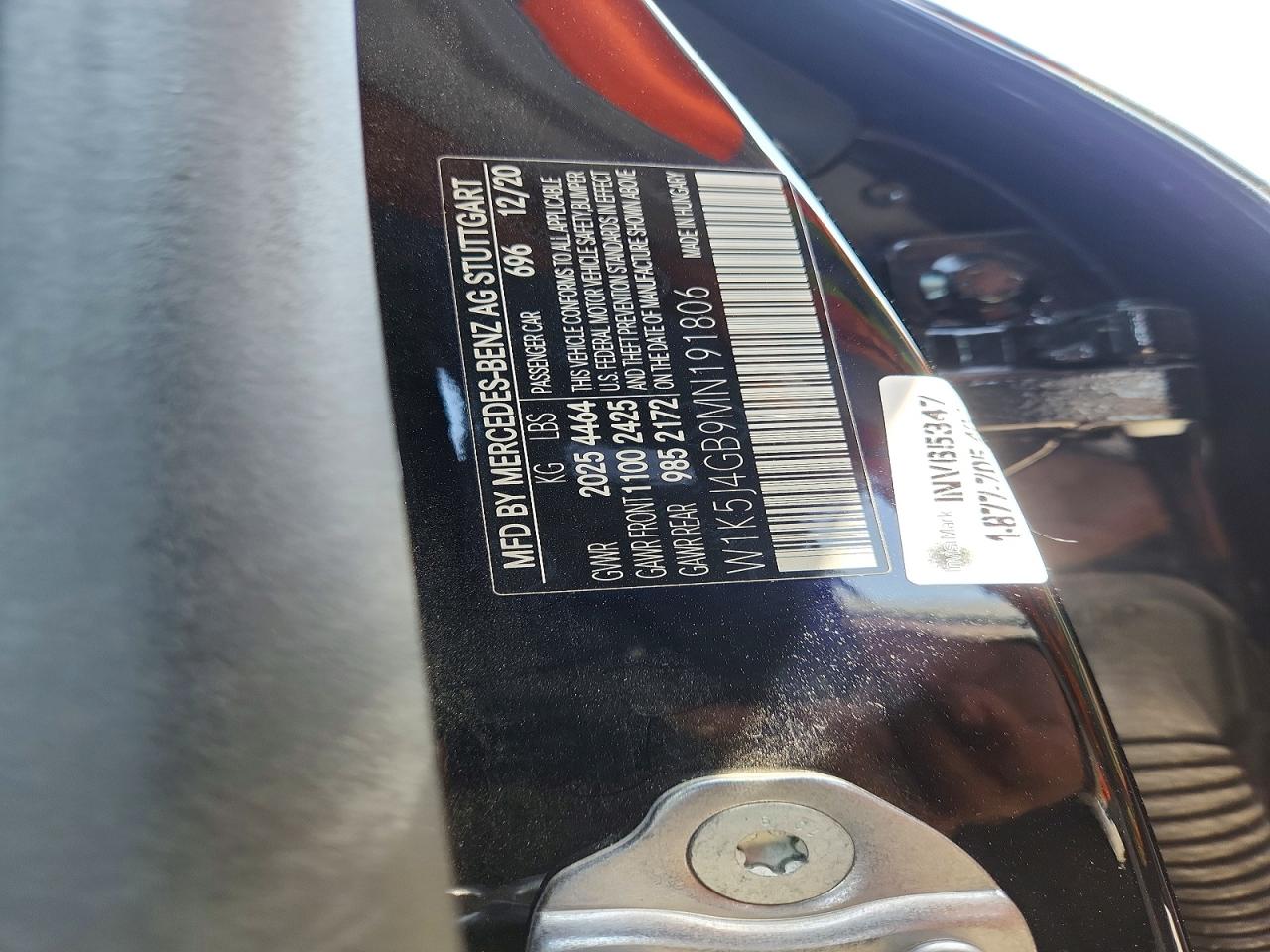 W1K5J4GB9MN191806 · 2021 MERCEDES-BENZ CLA · 12/12
