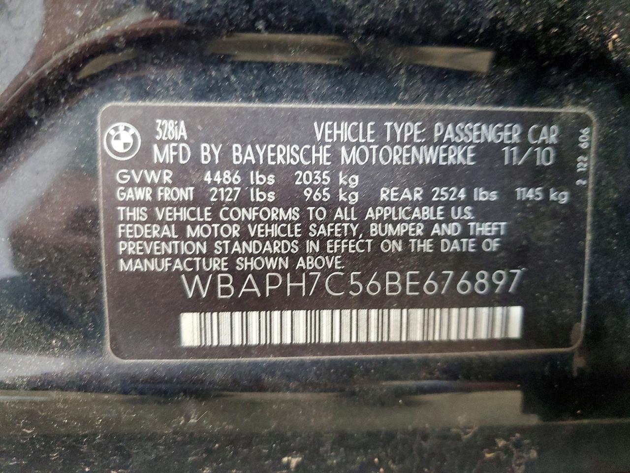 WBAPH7C56BE676897 · 2011 BMW 328 · 12/12