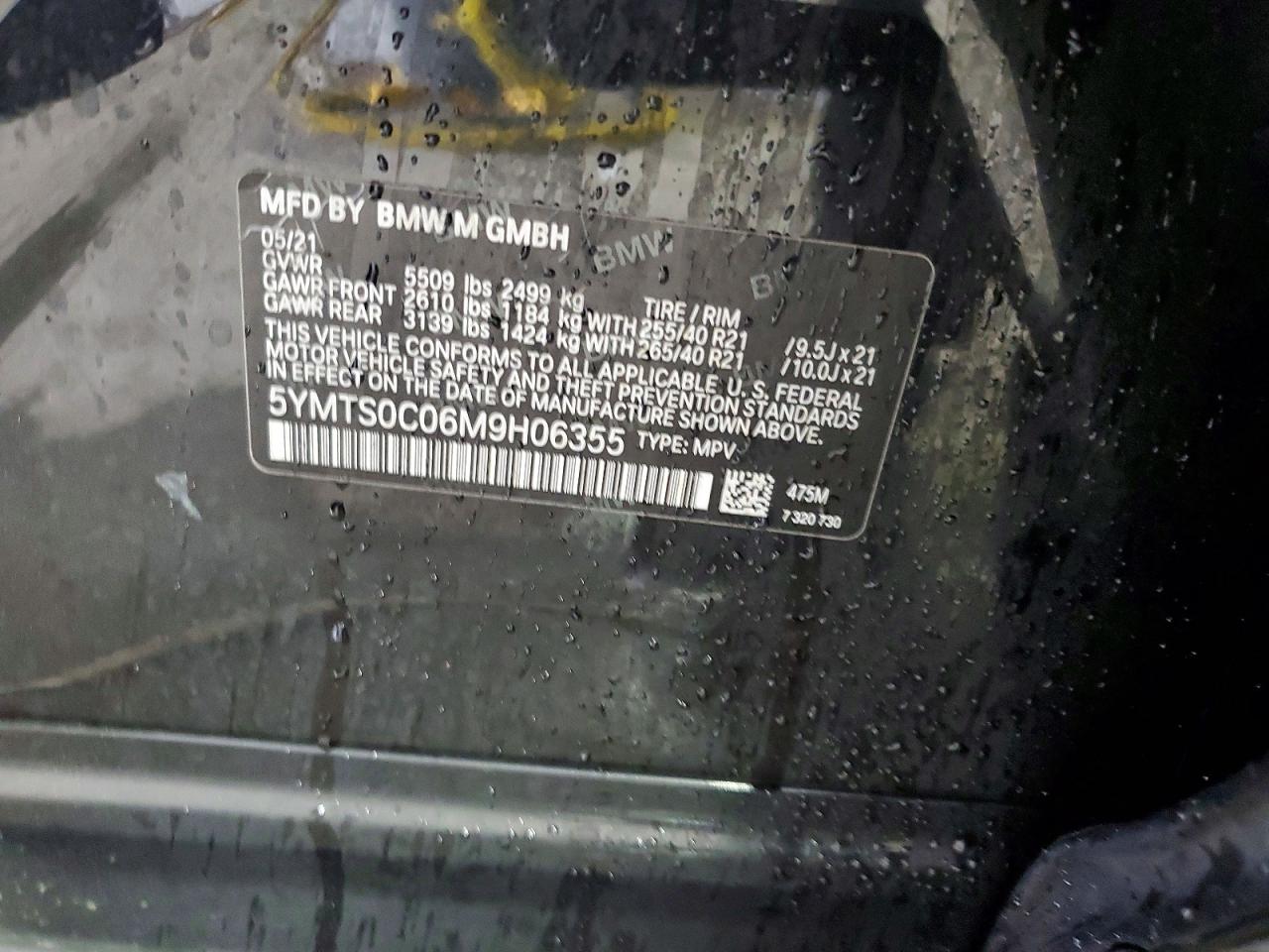 5YMTS0C06M9H06355 · 2021 BMW X3 · 12/12