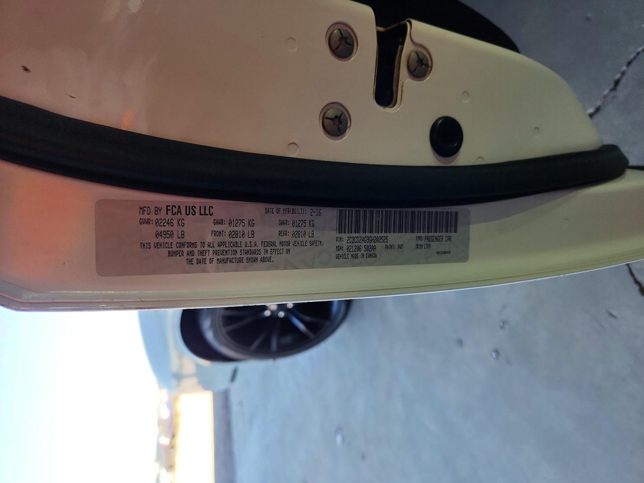 2C3CDZAG9GH202525 · 2016 DODGE CHALLENGER · 12/12