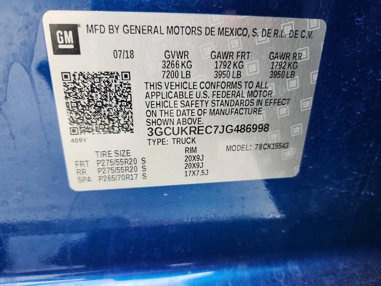 3GCUKREC7JG486998 · 2018 CHEVROLET SILVERADO · 12/12