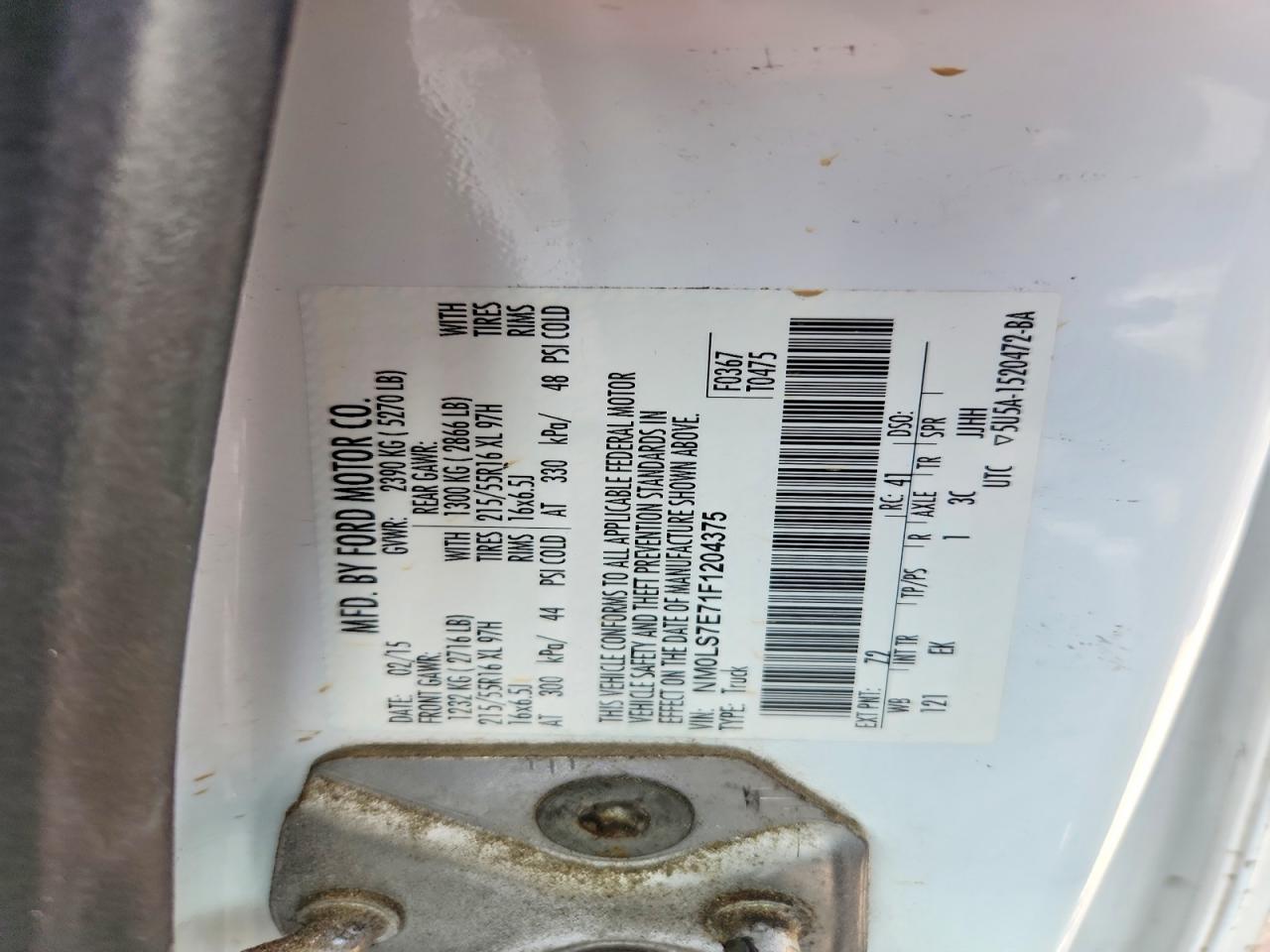 NM0LS7E71F1204375 · 2015 FORD TRANSIT CONNECT · 12/12