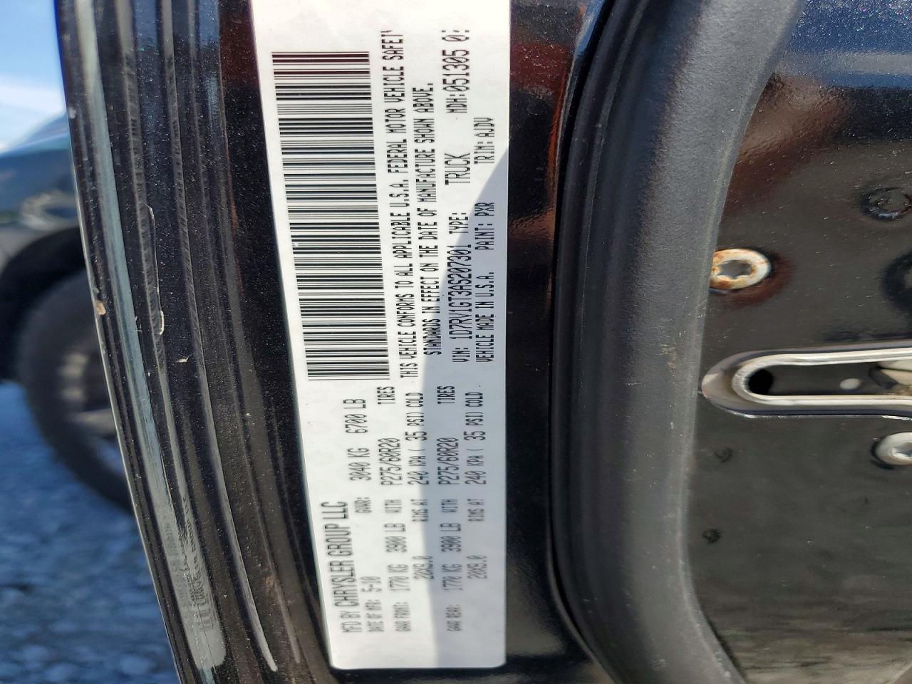 1D7RV1GT3AS207301 · 2010 DODGE RAM 1500 · 12/12