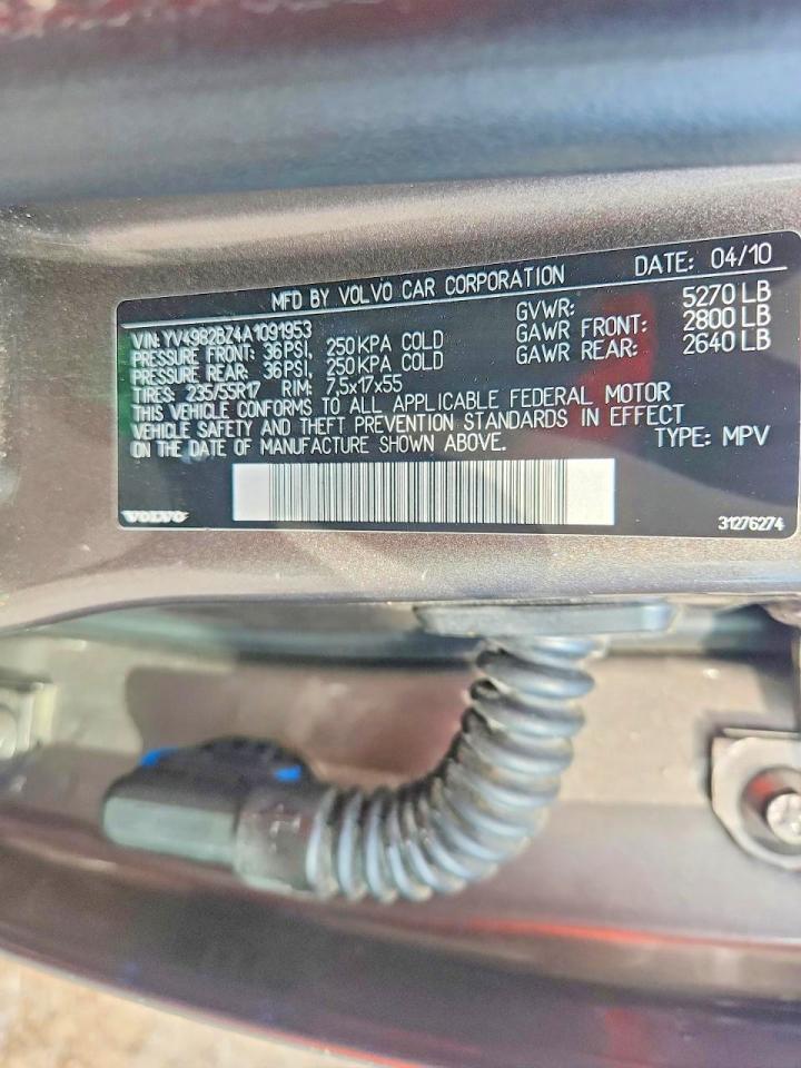 YV4982BZ4A1091953 · 2010 VOLVO XC70 · 12/12