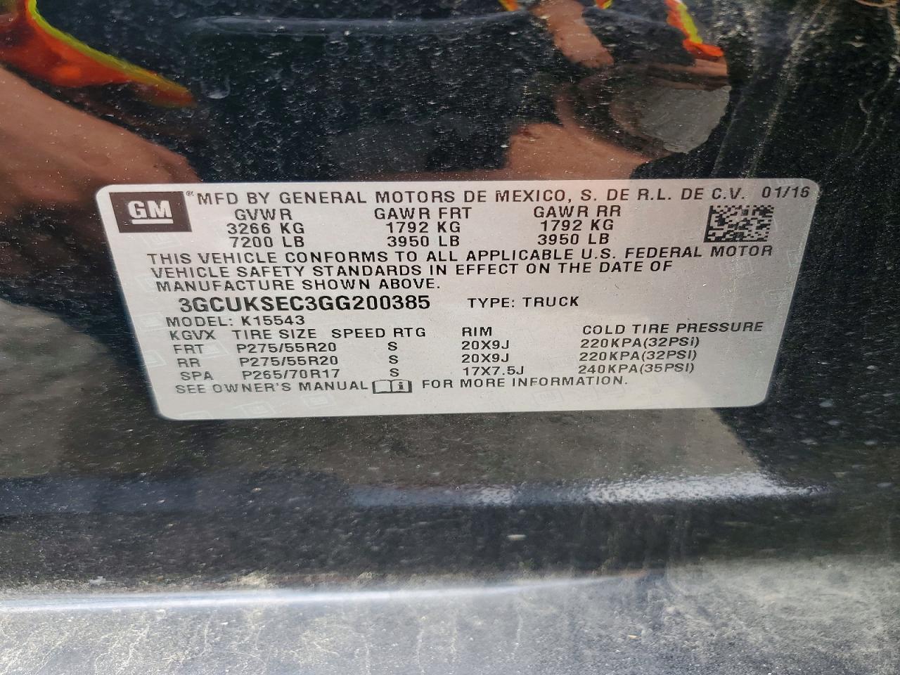 3GCUKSEC3GG200385 · 2016 CHEVROLET SILVERADO · 12/12