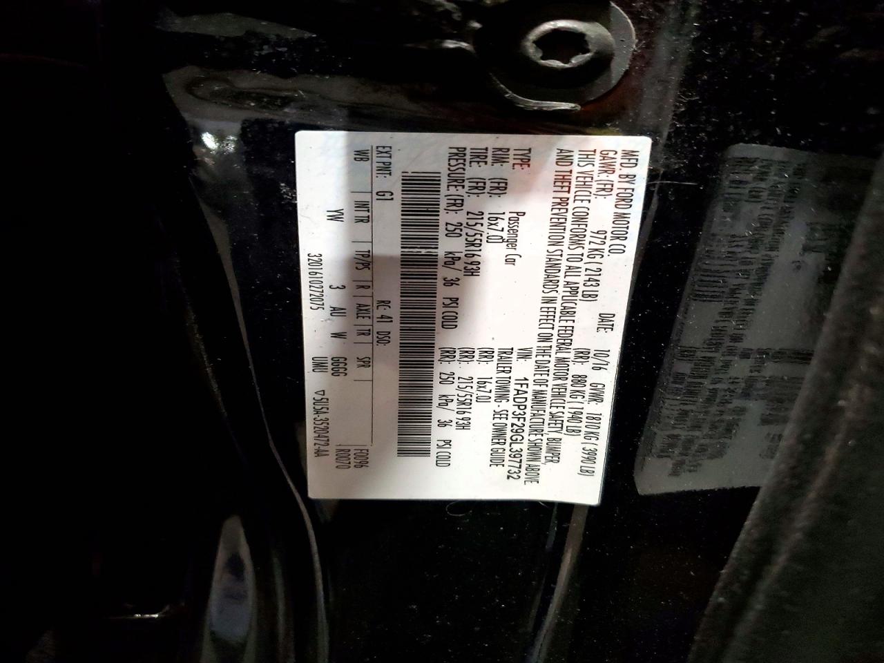 1FADP3F29GL397732 · 2016 FORD FOCUS · 12/12