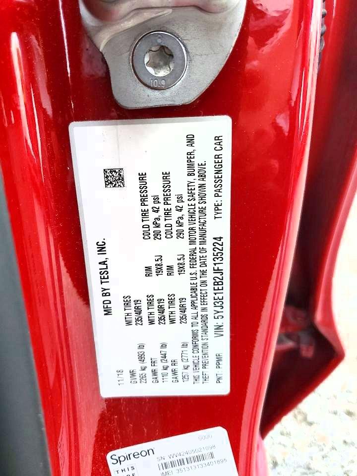 5YJ3E1EB2JF135224 · 2018 TESLA MODEL 3 · 12/12