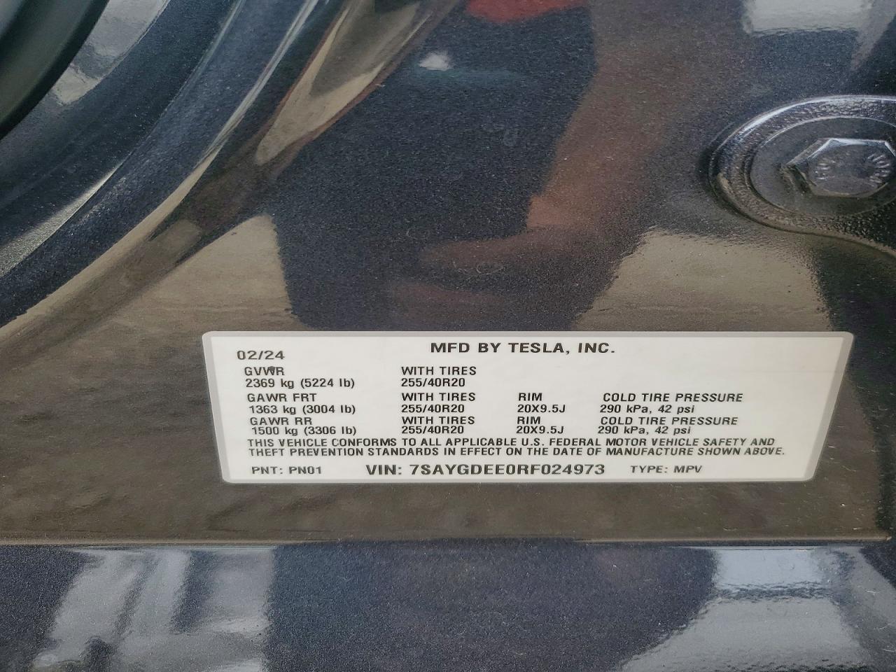 7SAYGDEE0RF024973 · 2024 TESLA MODEL Y · 12/12