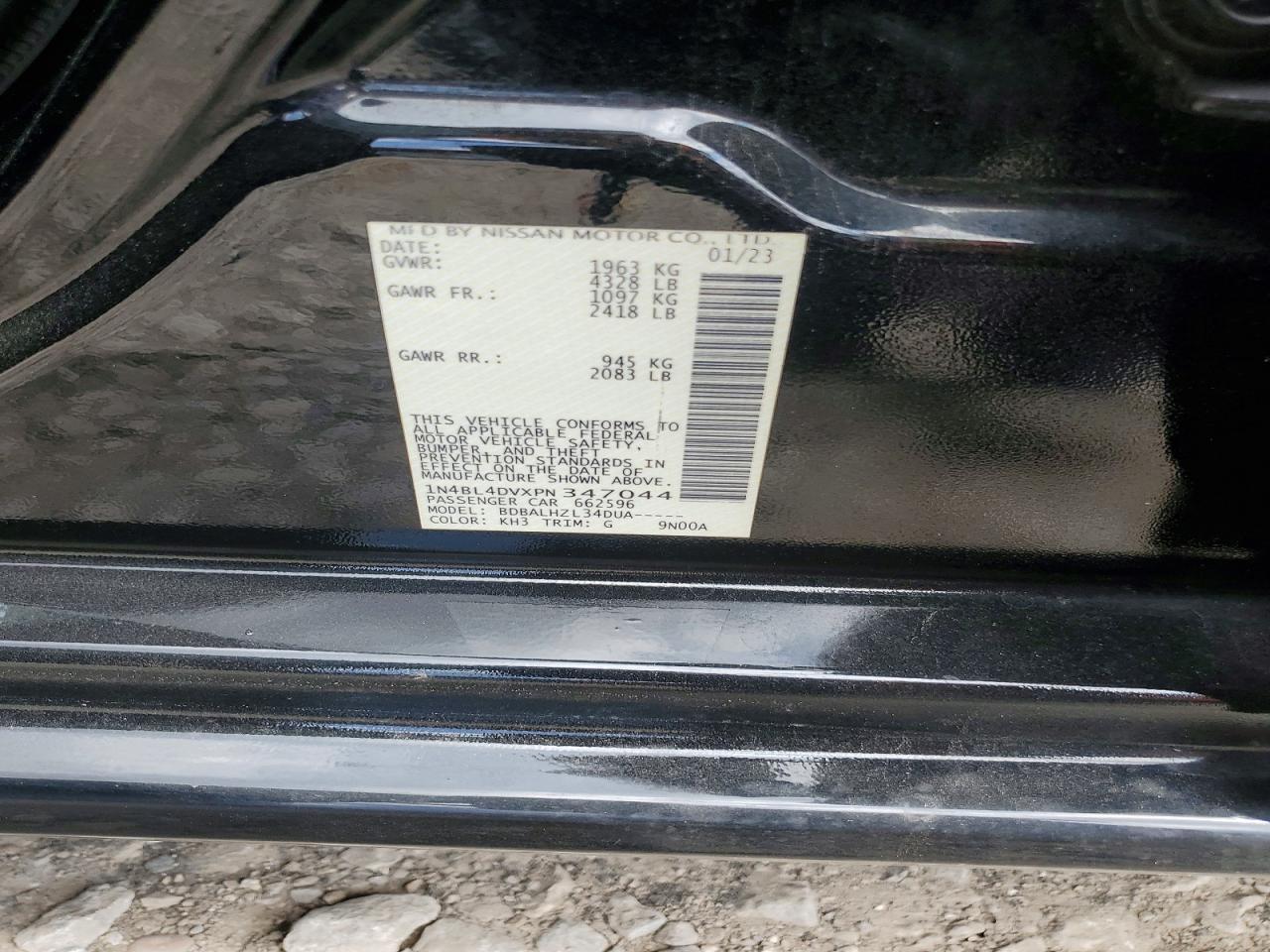 1N4BL4DVXPN347044 · 2023 NISSAN ALTIMA · 12/12