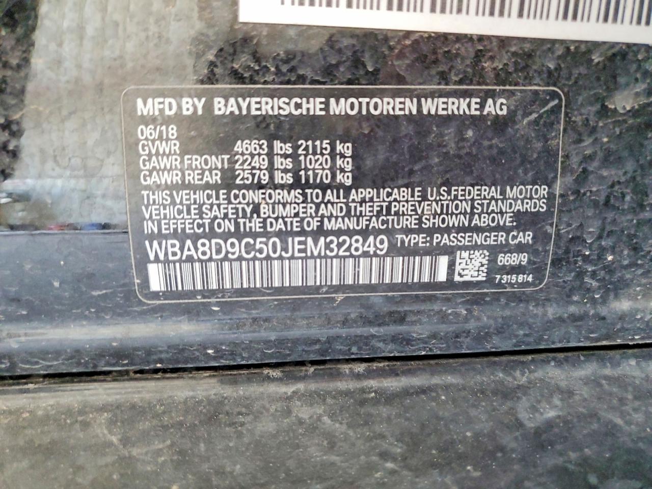 WBA8D9C50JEM32849 · 2018 BMW 330 · 12/12