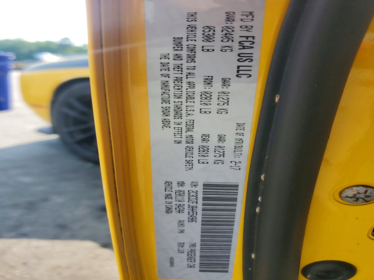 2C3CDZFJ8HH554906 · 2017 DODGE CHALLENGER · 12/12
