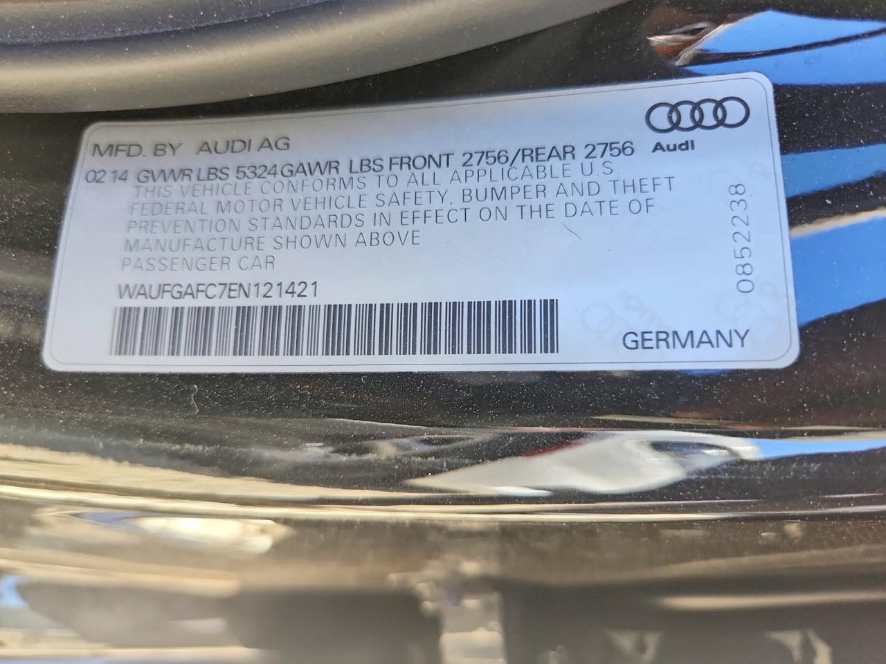 WAUFGAFC7EN121421 · 2014 AUDI A6 · 12/12