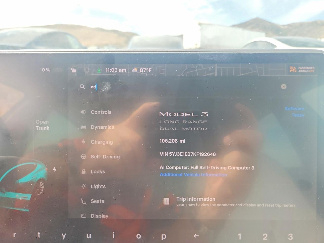 5YJ3E1EB7KF192648 · 2019 TESLA MODEL 3 · 9/11