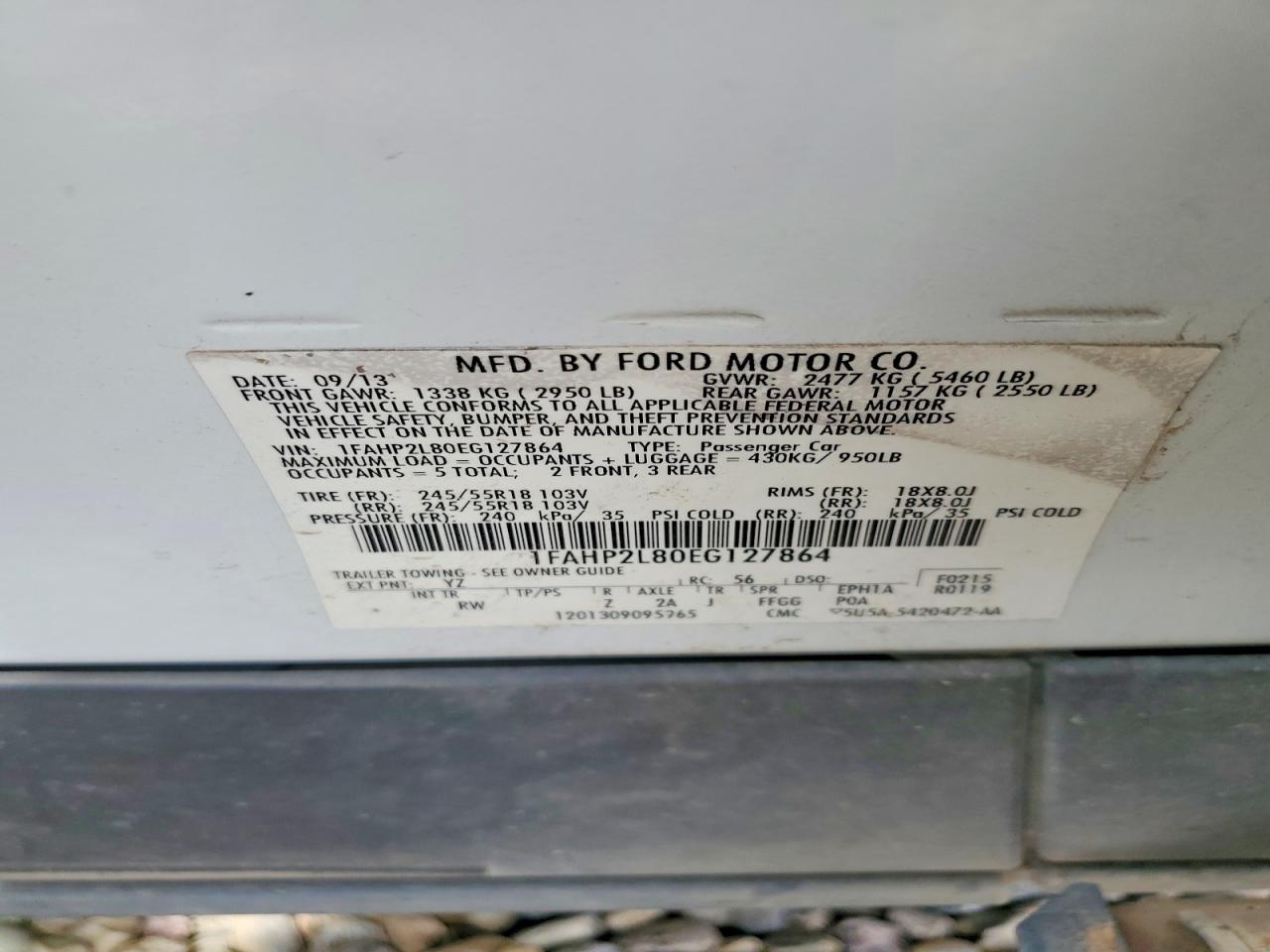 1FAHP2L80EG127864 · 2014 FORD TAURUS · 12/12