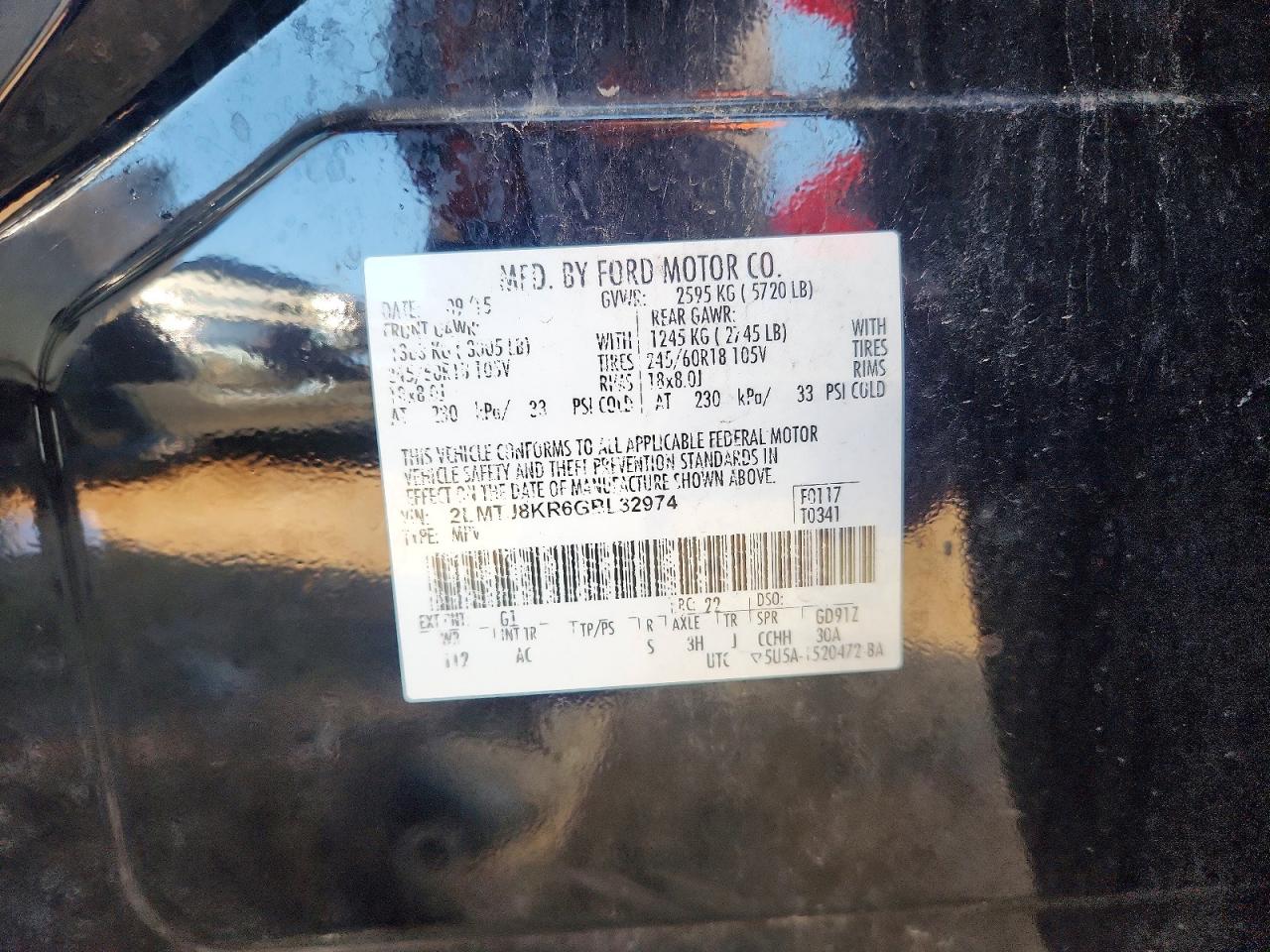 2LMTJ8KR6GBL32974 · 2016 LINCOLN MKX · 12/12
