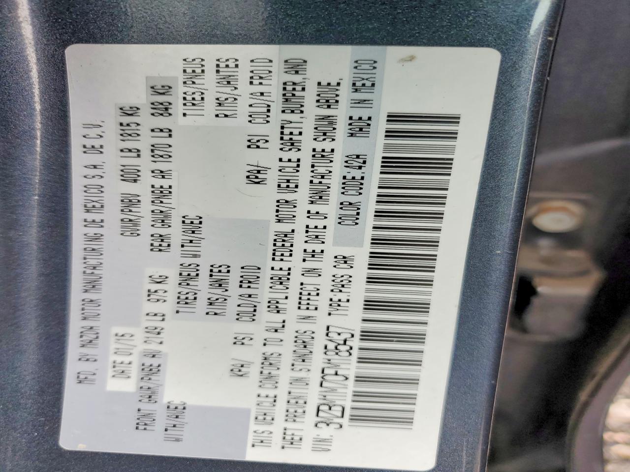 3MZBM1M70FM185437 · 2015 MAZDA 3 · 12/12