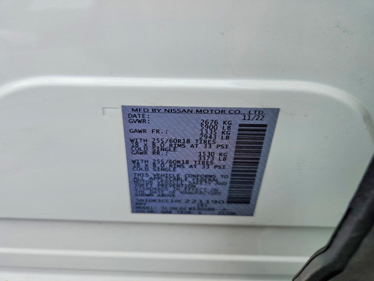 5N1DR3CC1PC221190 · 2023 NISSAN PATHFINDER · 12/12