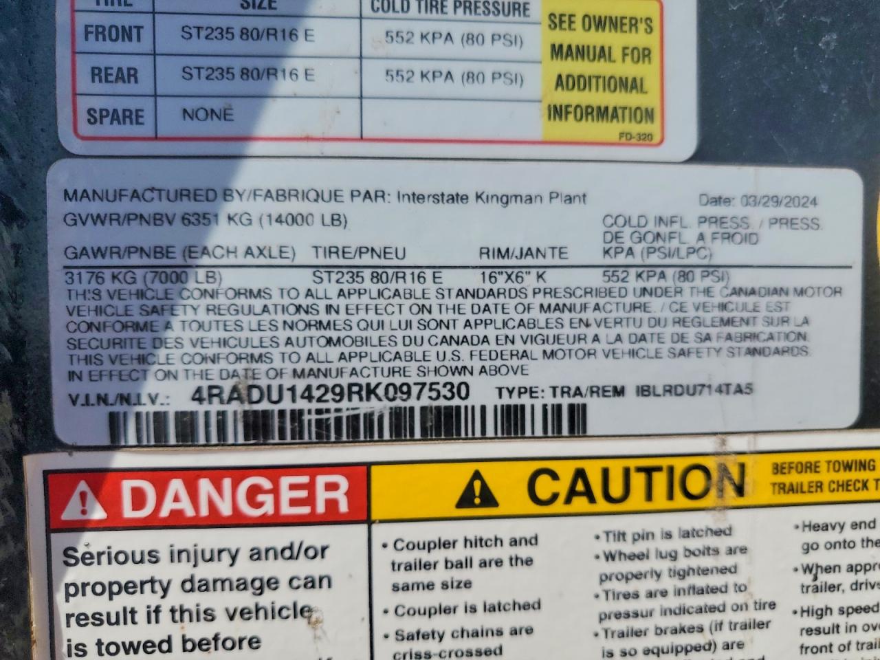 4RADU1429RK097530 · 2024 INTERSTATE UNKNOWN · 8/11