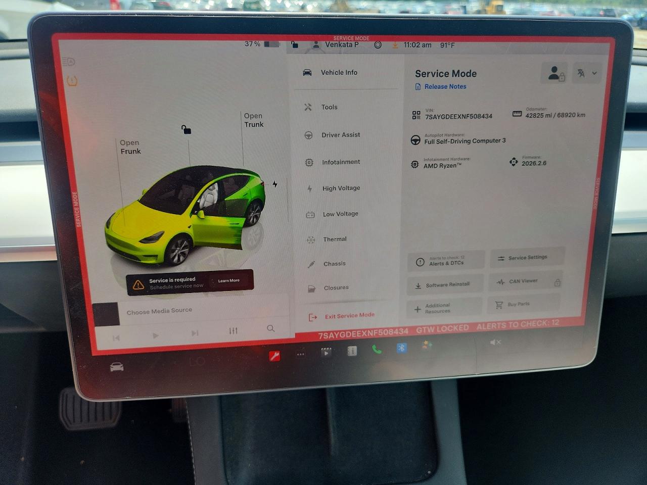 7SAYGDEEXNF508434 · 2022 TESLA MODEL Y · 9/12