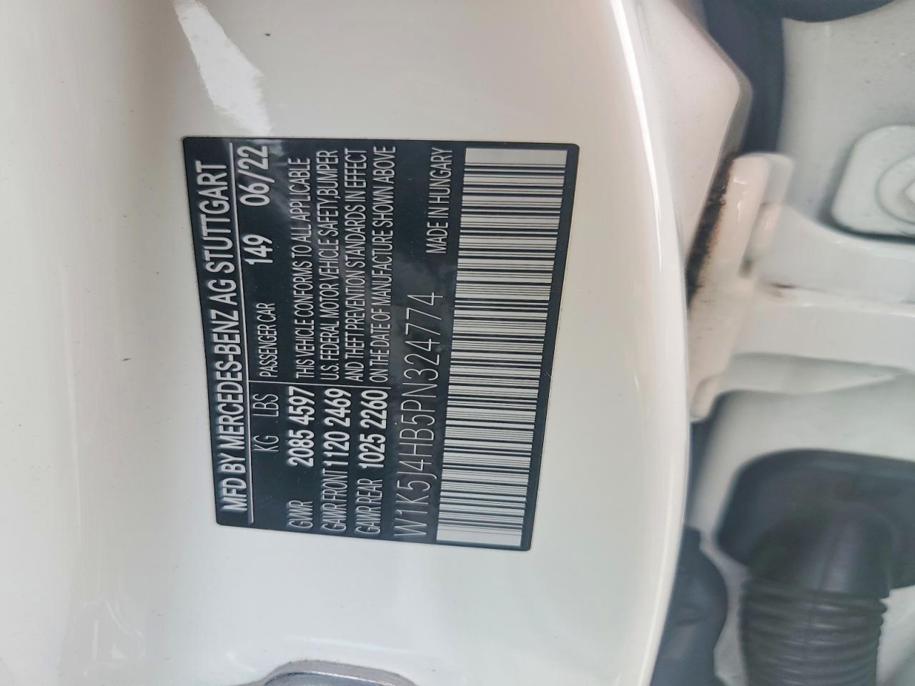 W1K5J4HB5PN324774 · 2023 MERCEDES-BENZ CLA · 12/12