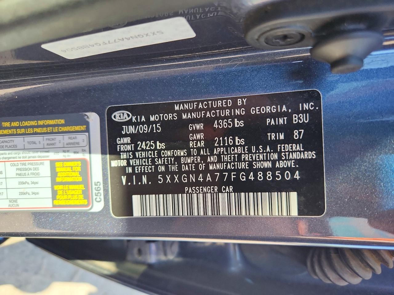 5XXGN4A77FG488504 · 2015 KIA OPTIMA · 12/12